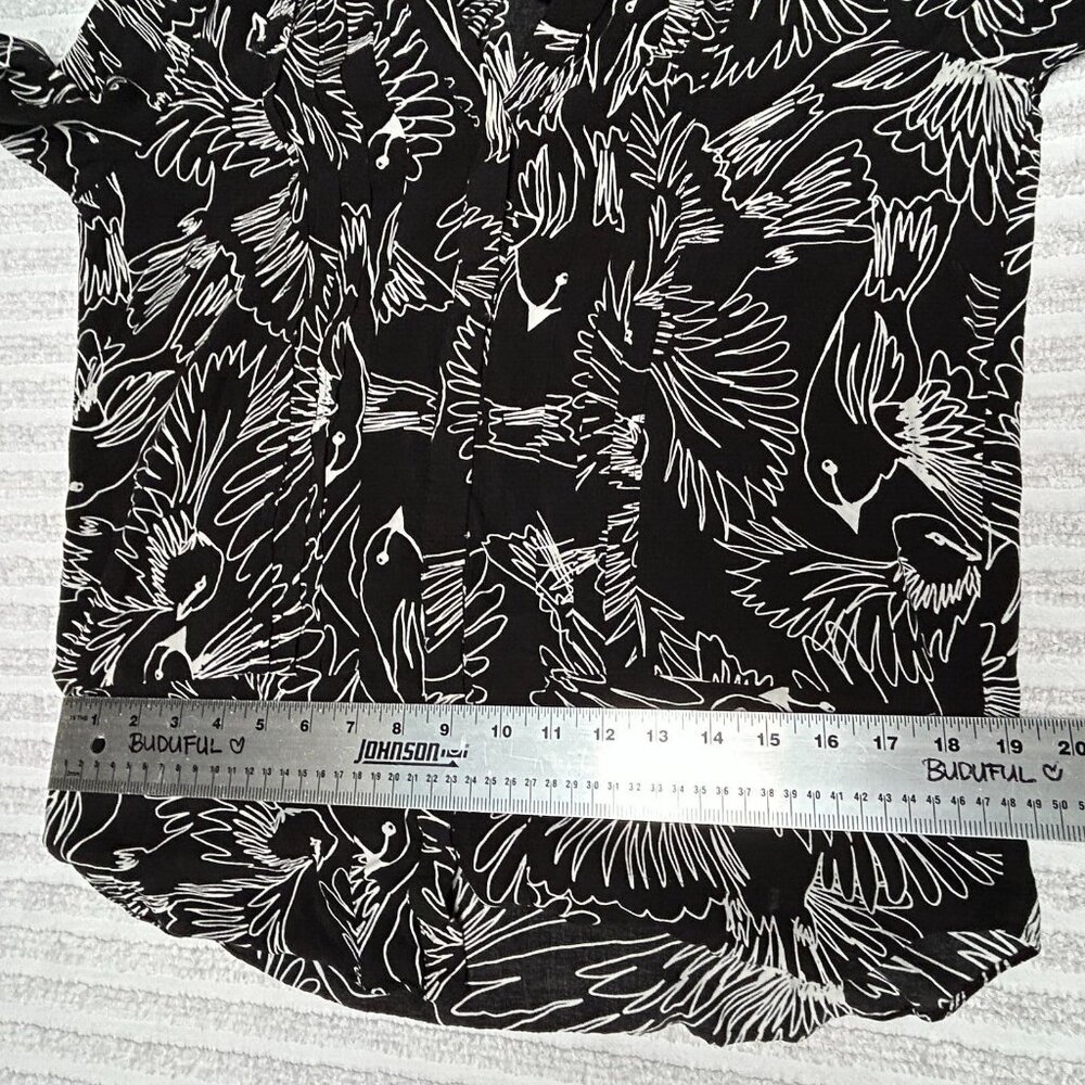 Anthropologie Maeve Womens 3/4 Sleeve Tunic Top Size 4 Black Pintuck Wildbird - Picture 8 of 9